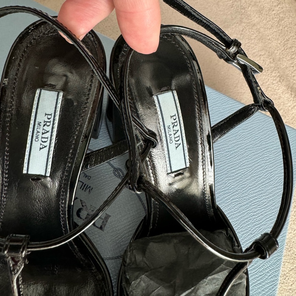 PRADA Slingback Pumps Black Patent Size 36 - Picture 12 of 12